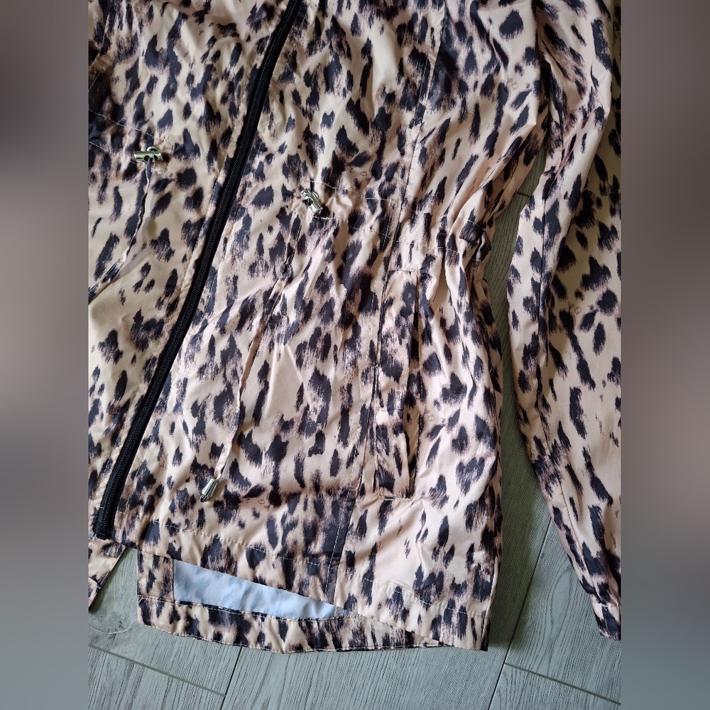 🐆D.E.T.A.I.L.S Leopard Print Spring Jacket Size Small - Picture 4 of 7
